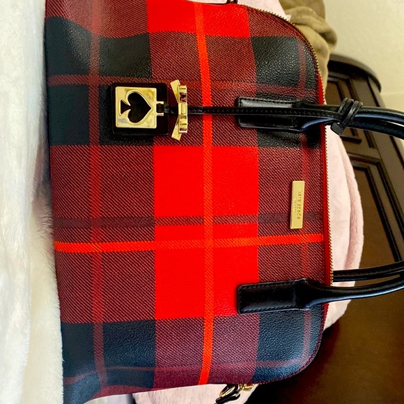 Kate Spade shoulder bag, red, black, and slightly orange - Picture 3 of 9
